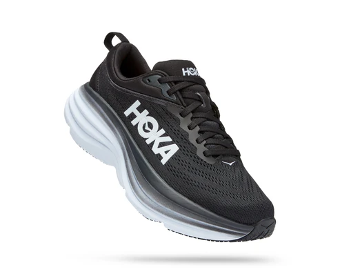 HOKA Bondi 8 Wide - נעלי ספורט גברים הוקה בונדי 8 רחבות בצבע שחור/לבן